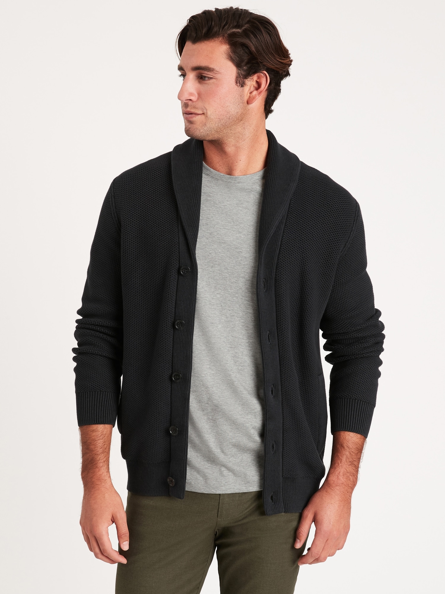 cardigan sweater men black