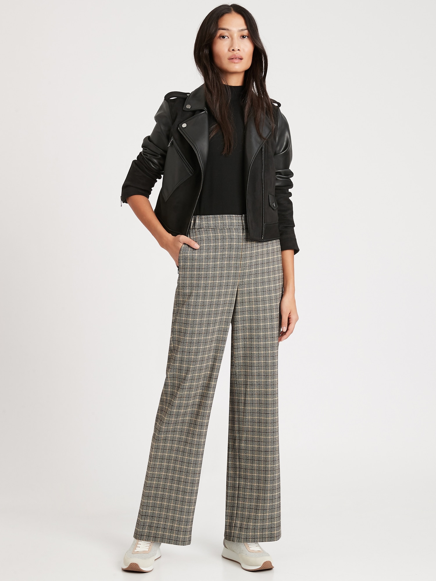High-Rise Wide-Leg Pant with Elastic Sides