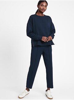 Petite Scuba-Knit Side-Zip Sweatshirt