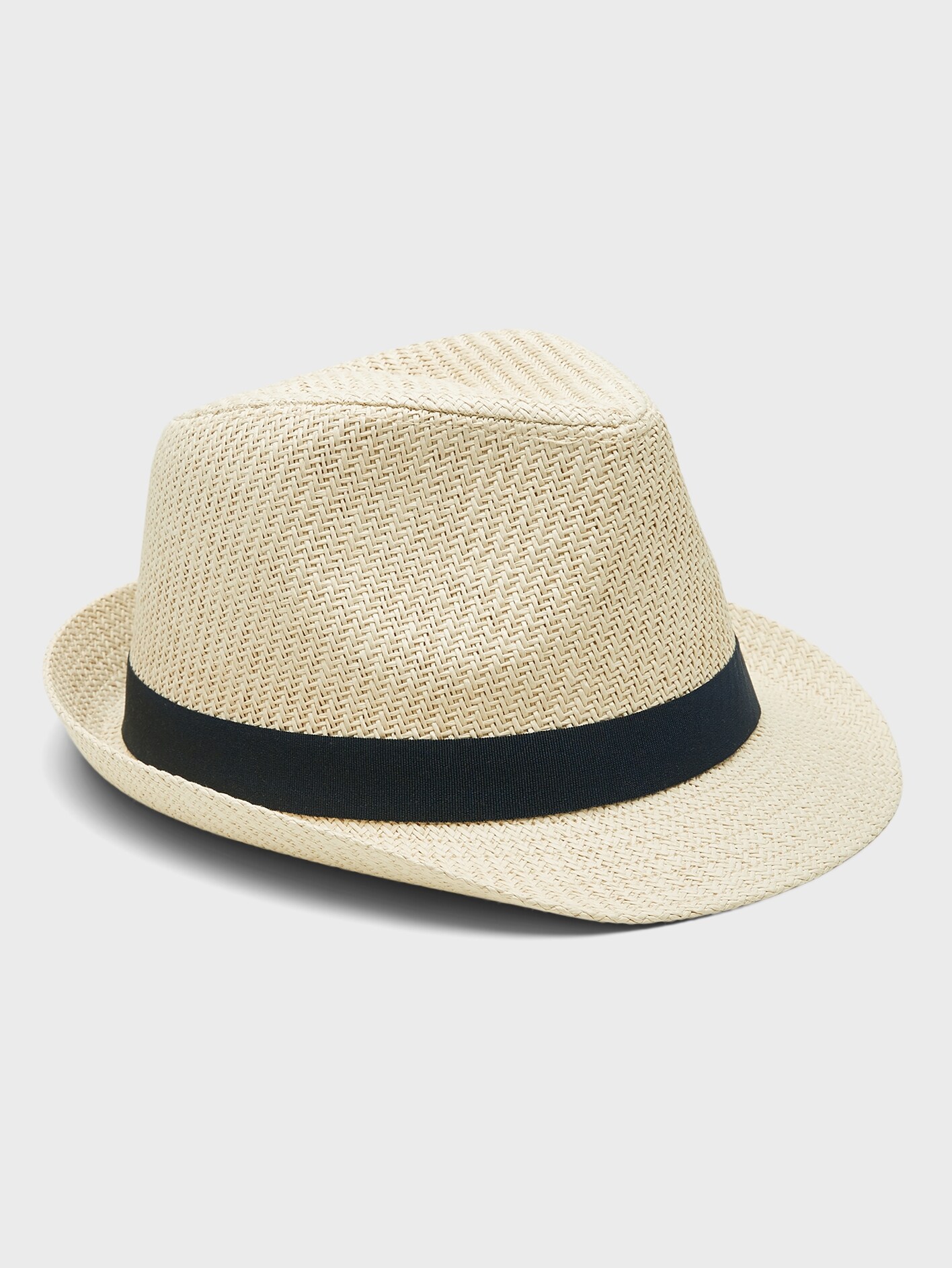 Herringbone Straw Fedora Banana Republic
