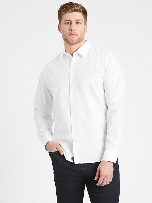 Image number 1 showing, Untucked Slim-Fit Non-Iron Dress Shirt