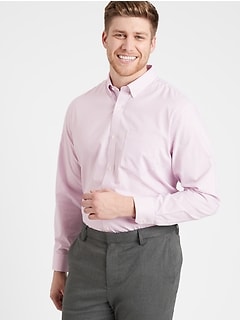Standard-Fit Non-Iron Dress Shirt with Button-Down Collar