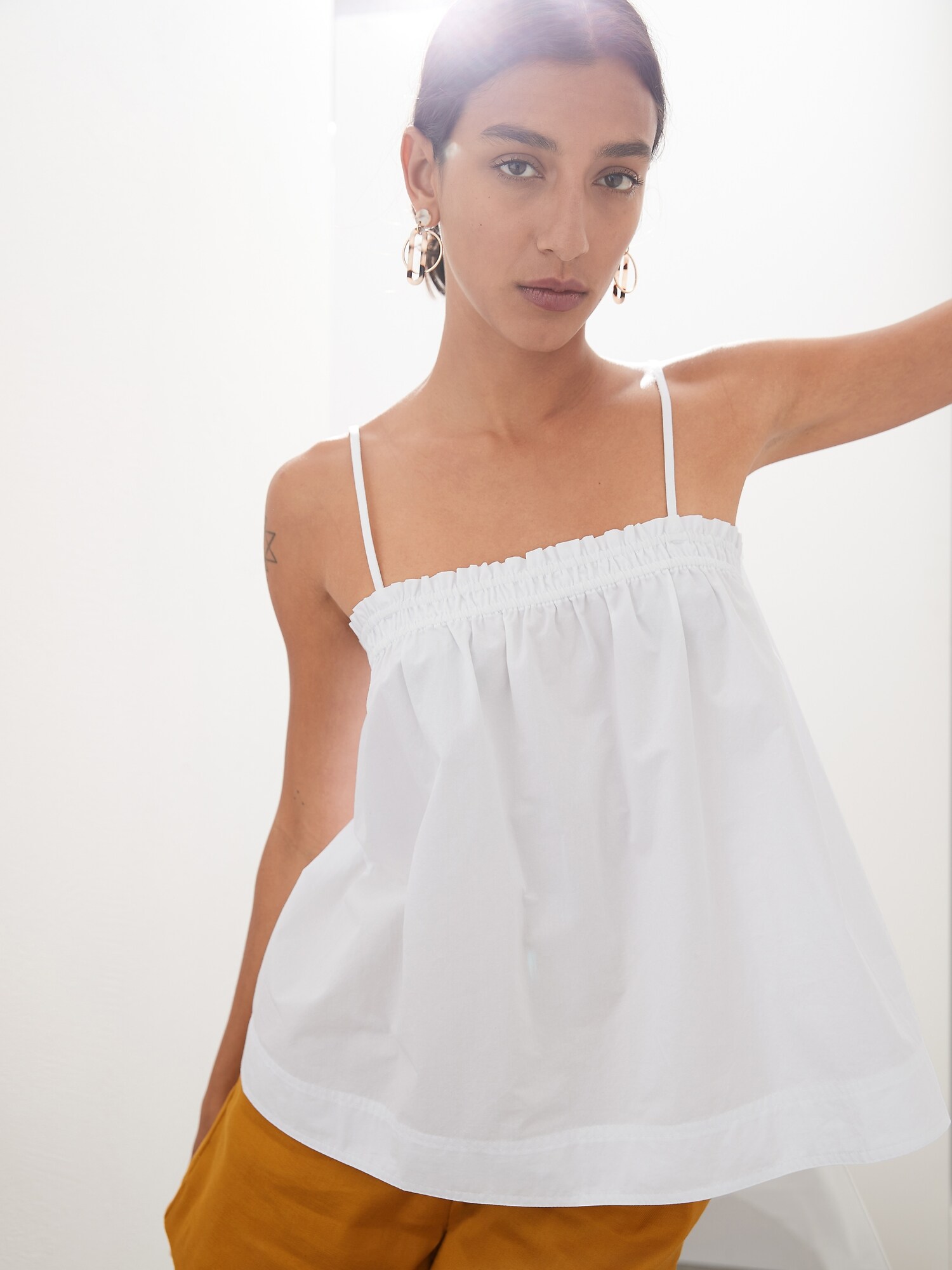 100% Organic Cotton Cami with Ruffle - Natural Clothing Company