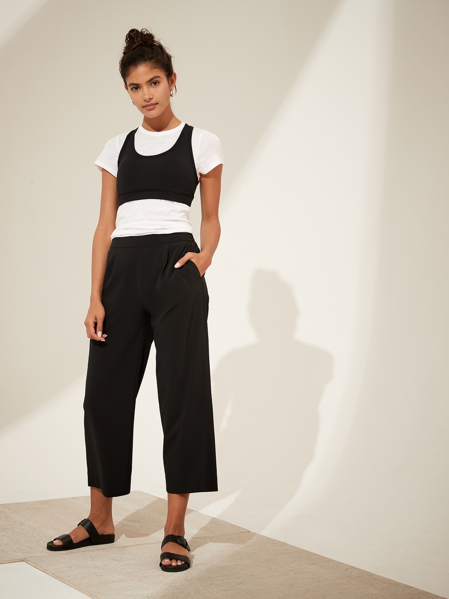 Flyweight Wide-Leg Cropped Pant with Core Temp