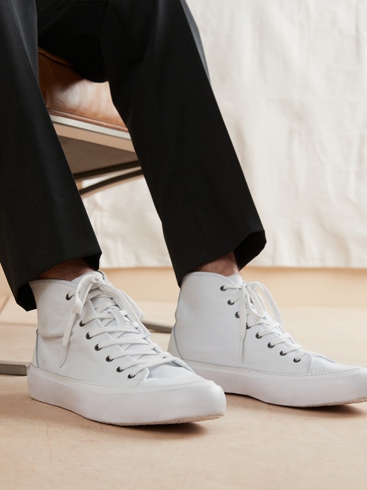 Canvas & Leather High-Top Sneaker