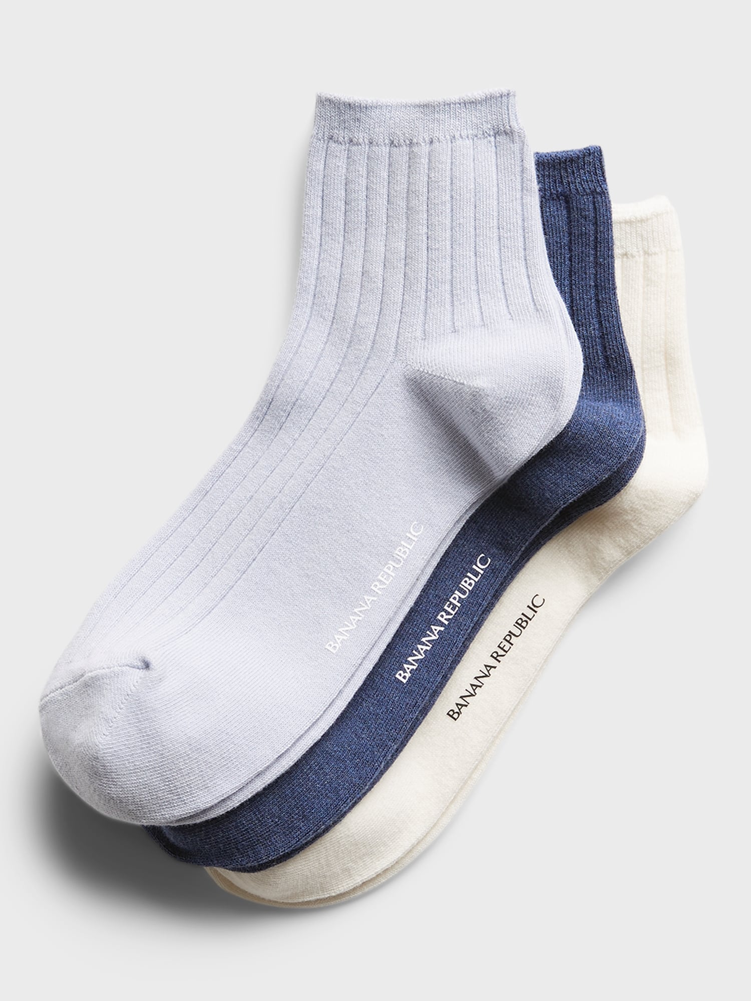 Ribbed Ankle Sock 3-Pack