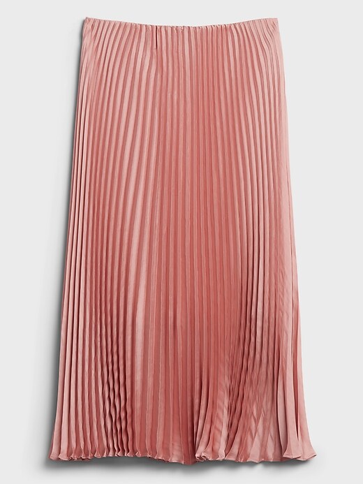 Image number 4 showing, Pleated Satin Midi Skirt