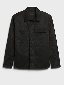 Banana Republic Men's Water-Resistant Shirt Jacket Black Regular Size S