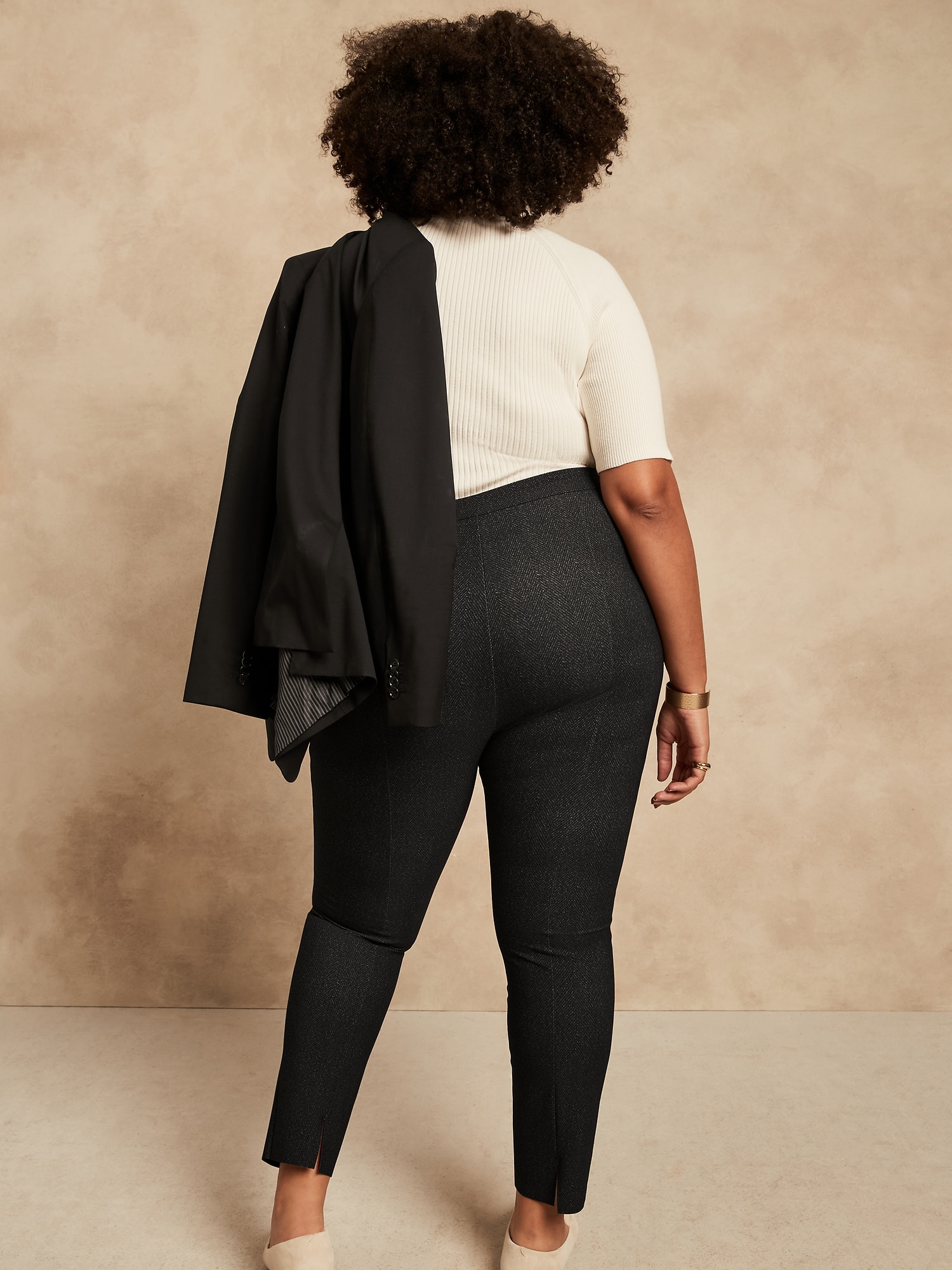 Banana Republic Women's Black Skinny Luxe Scuplt Pant Activewear Leggings  Size 6