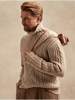 Italian Wool-Blend Turtleneck Sweater