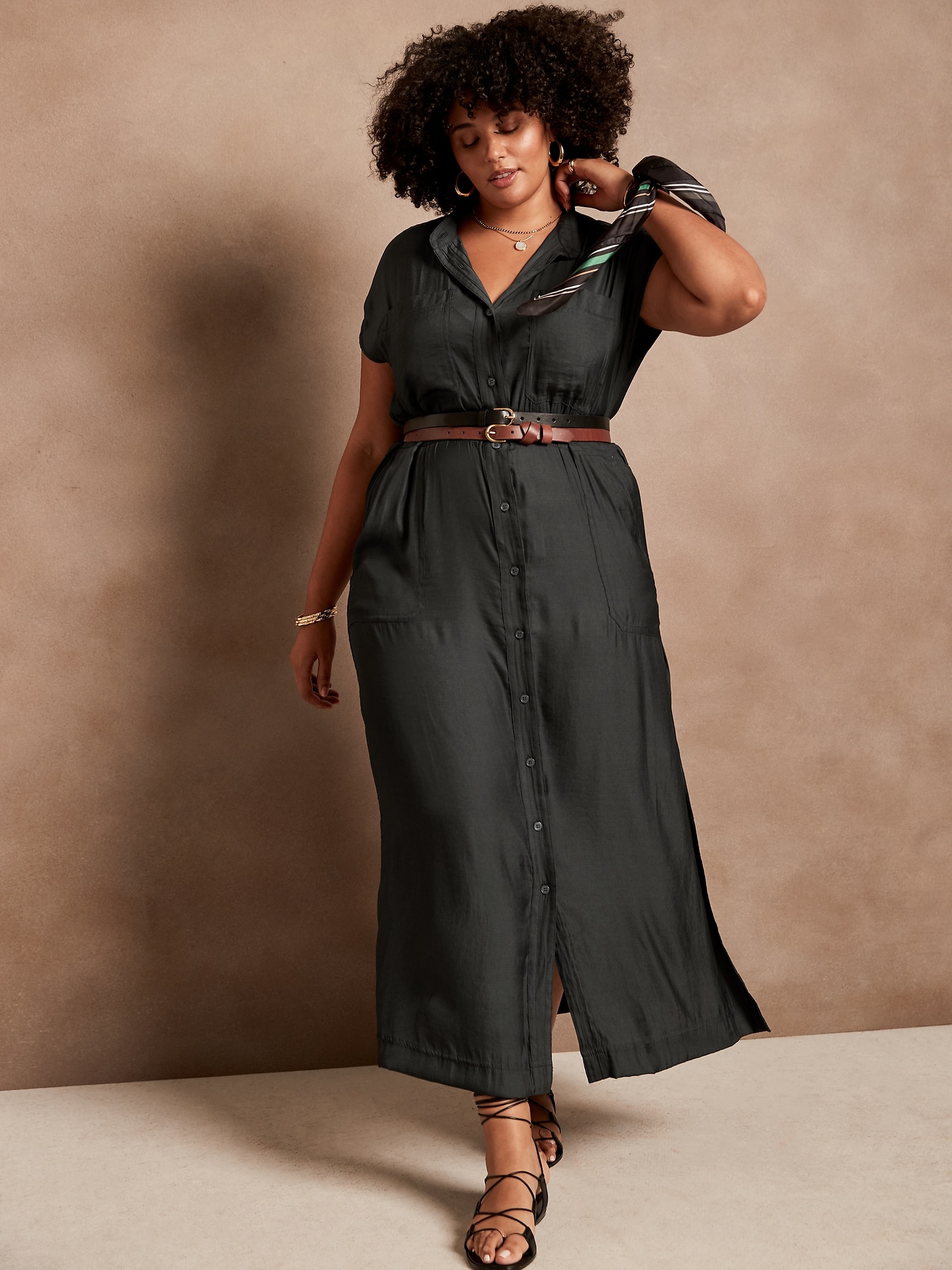 Plus size outlet maxi shirt