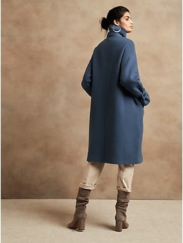 Italian Melton Cocoon Coat | Banana Republic