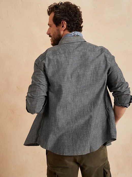 Image number 2 showing, Untucked Slim-Fit Chambray Shirt