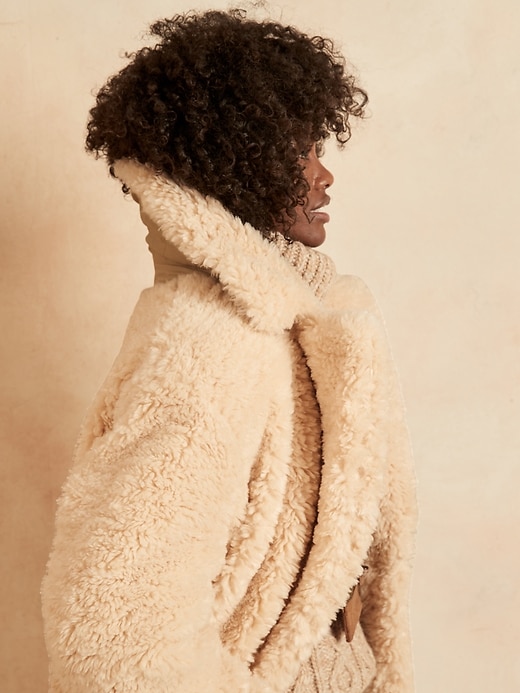 Oversized Sherpa Cocoon Coat Banana Republic