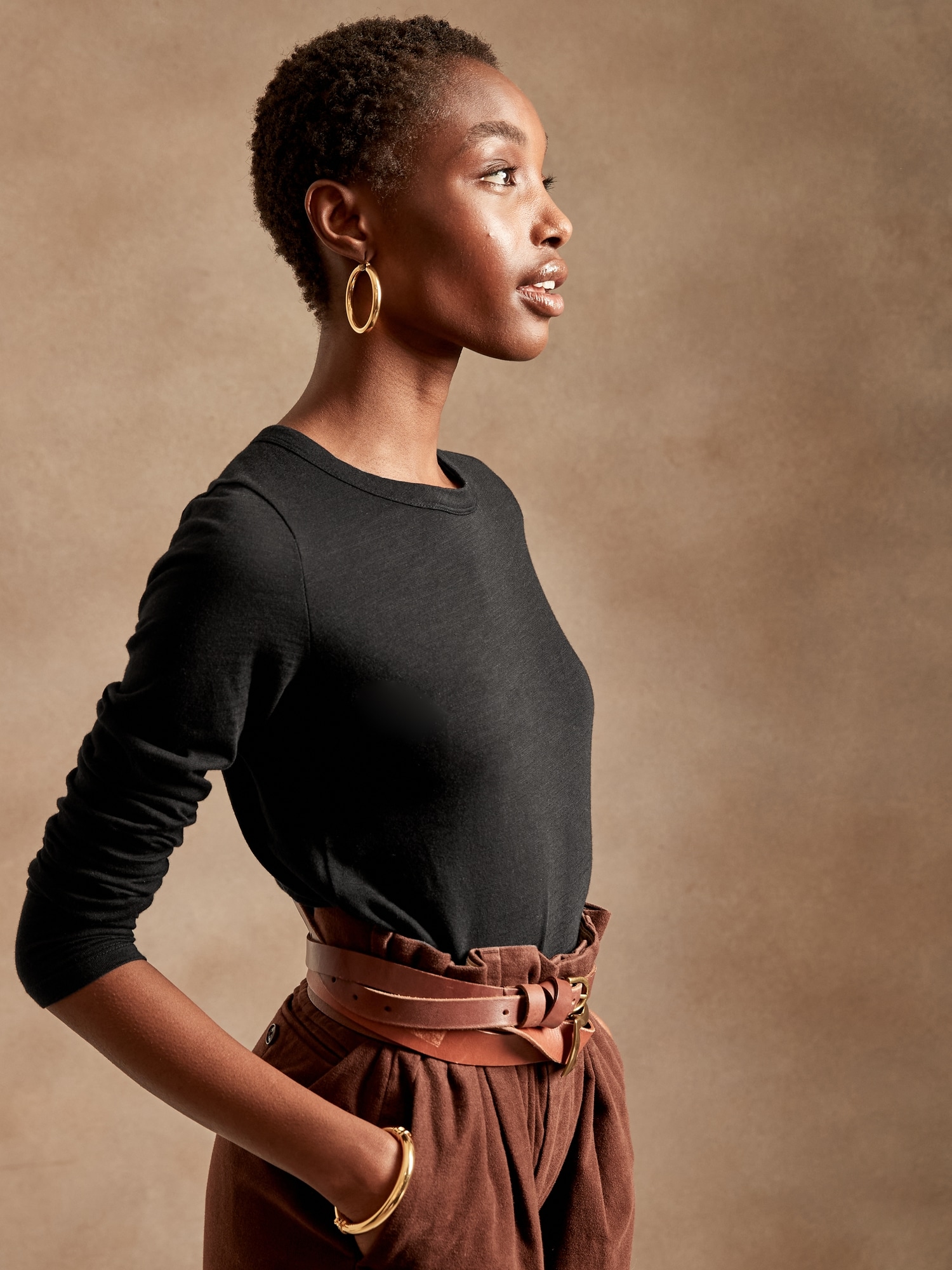 Petite Slub Long-Sleeve T-Shirt 