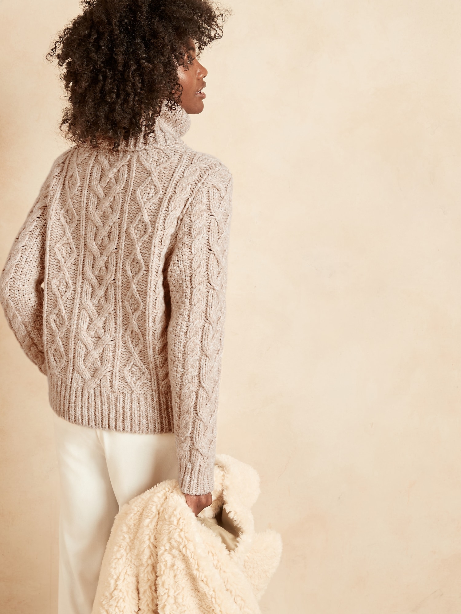 Cable-Knit Turtleneck Sweater | Banana Republic