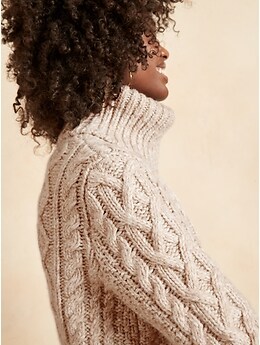 Cable-Knit Turtleneck Sweater