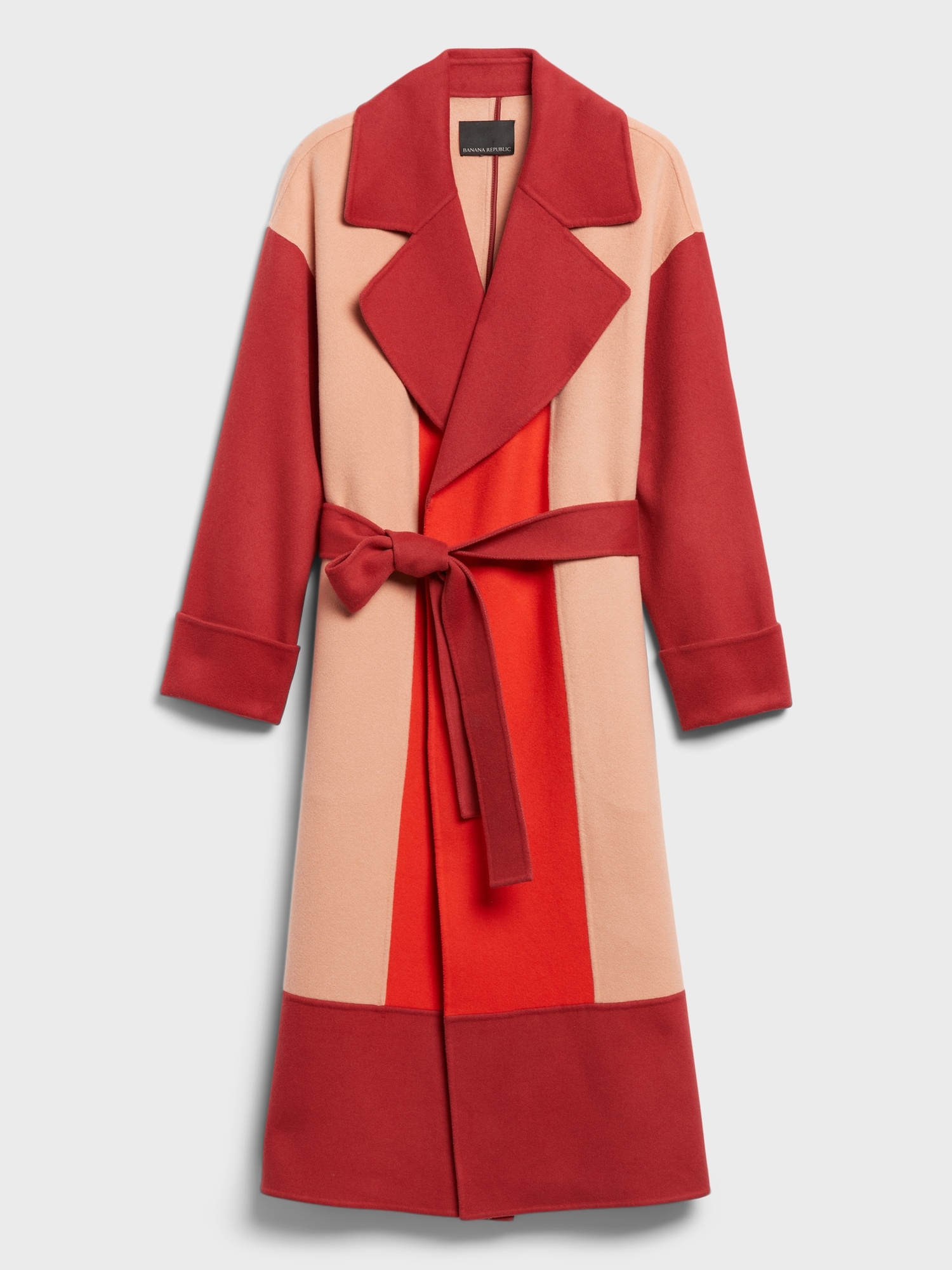 BR x HARBISON &#124 Italian Wool & Cashmere Color-Block Robe Coat
