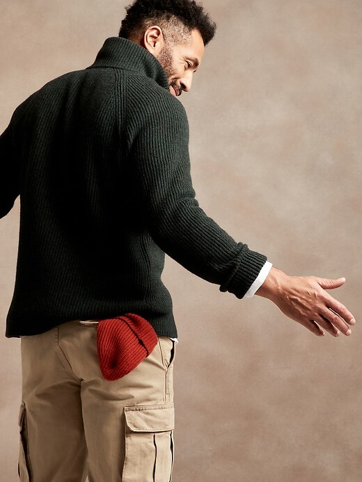 Image number 2 showing, Italian Wool-Blend Half-Zip Sweater