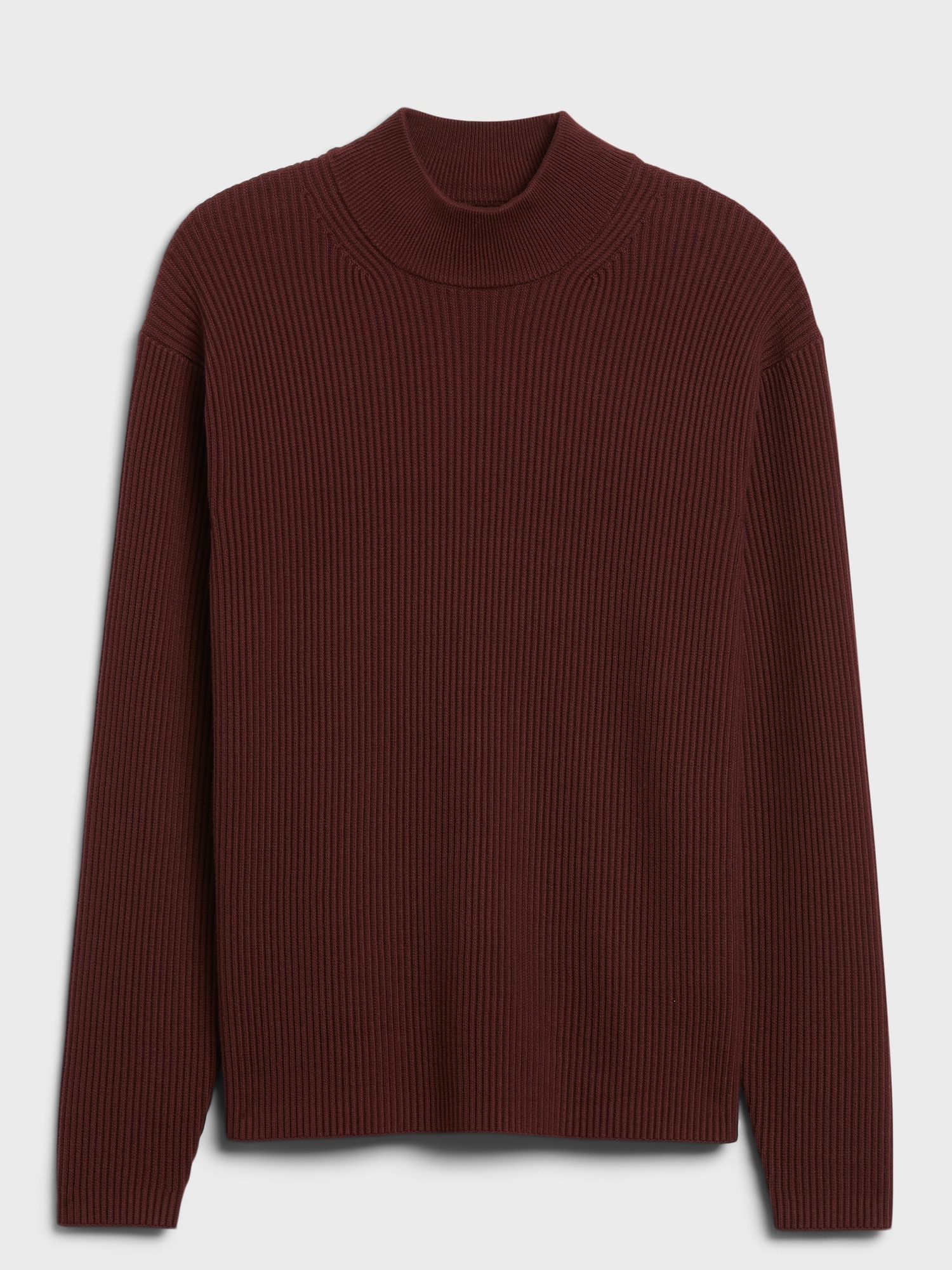 Cotton mock shop neck sweater