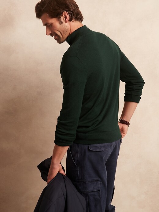 Image number 2 showing, Italian Merino Half-Zip Sweater