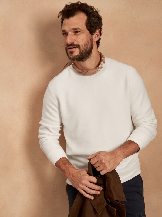 Brushed Waffle-Knit T-Shirt
