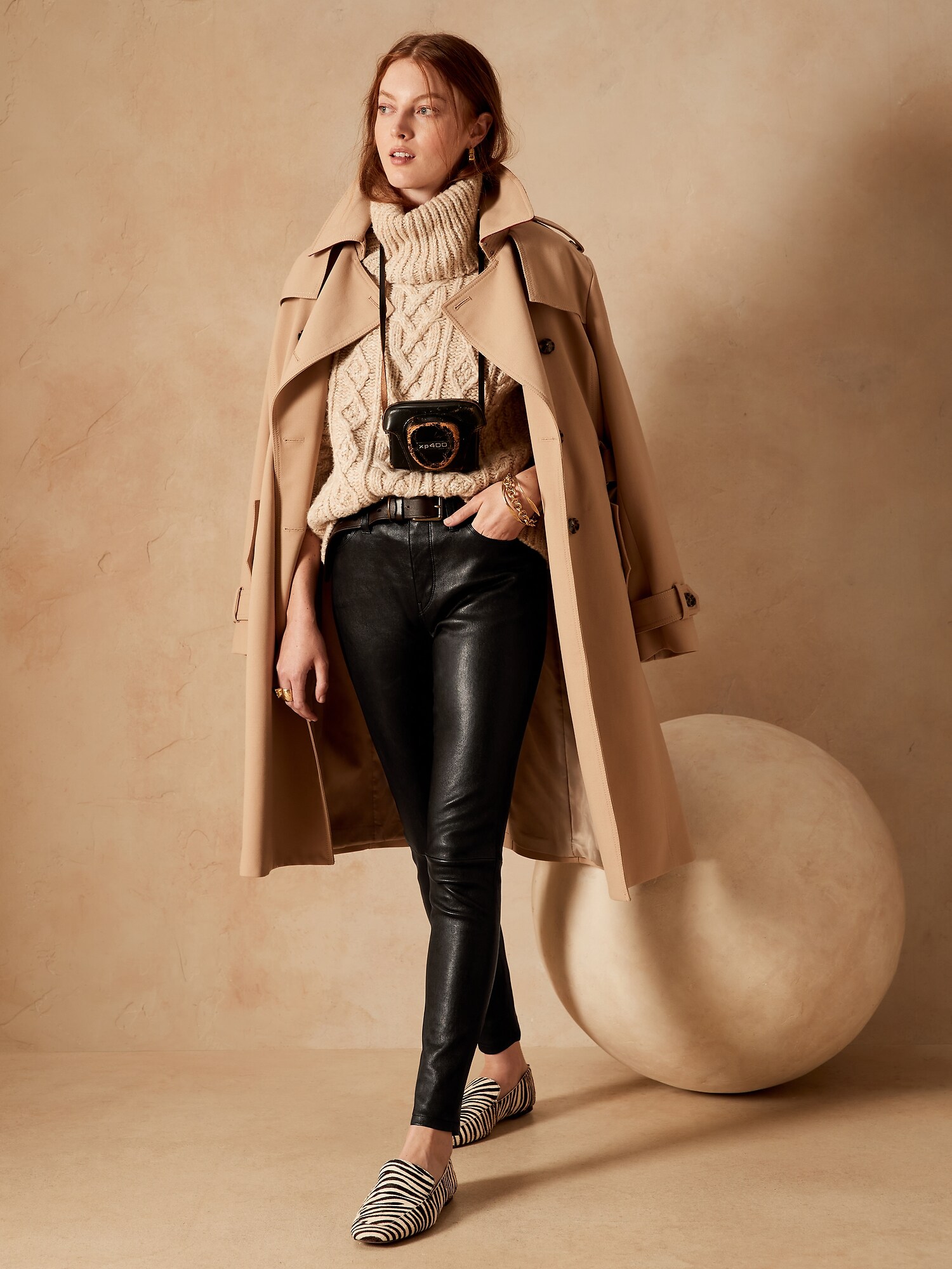 Mid-Rise Skinny Leather Pant