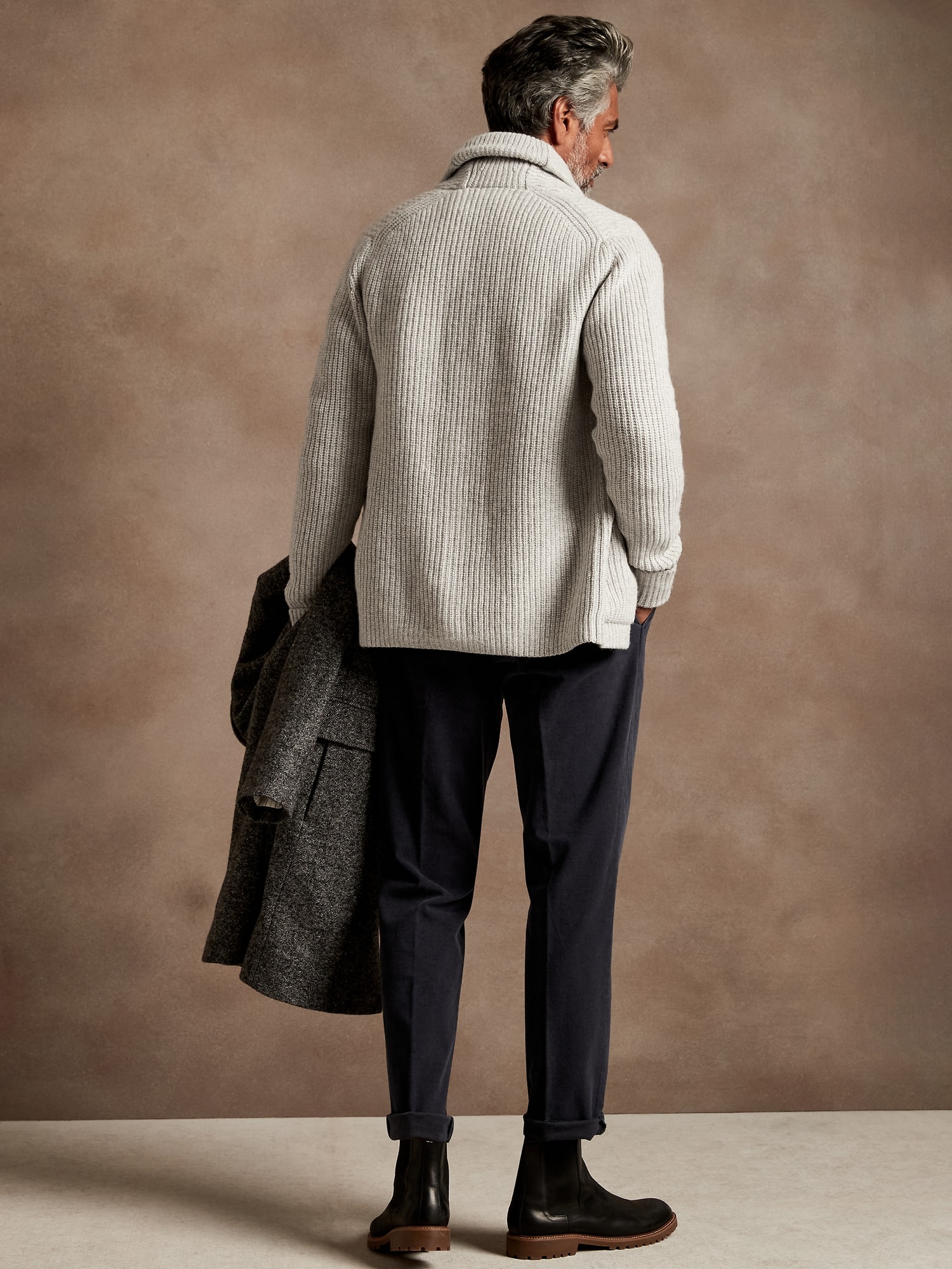 In Person:  Essentials Shawl Collar Cardigan Review + How Does It  Stack Up Against a $150 Banana Republic Option? · Primer