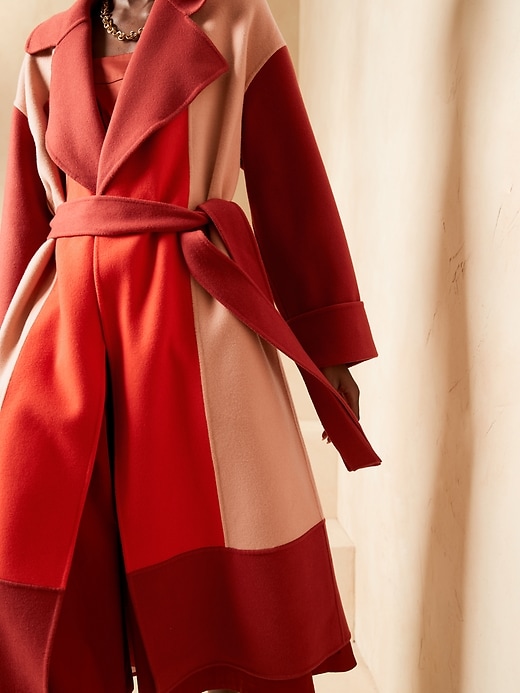 BR x HARBISON | Italian Wool & Cashmere Color-Block Robe Coat