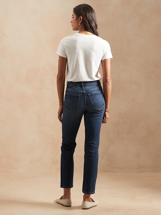 Image number 3 showing, High-Rise Straight Organic Ankle Jean