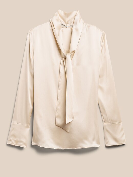 Image number 4 showing, Silk Blouse with Removable Tie