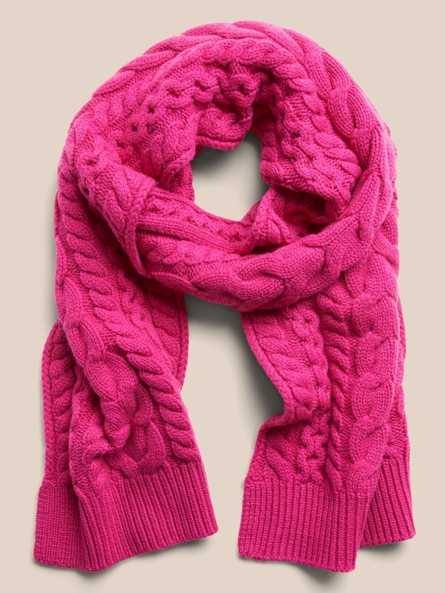 Cashmere Merino Cable Scarf