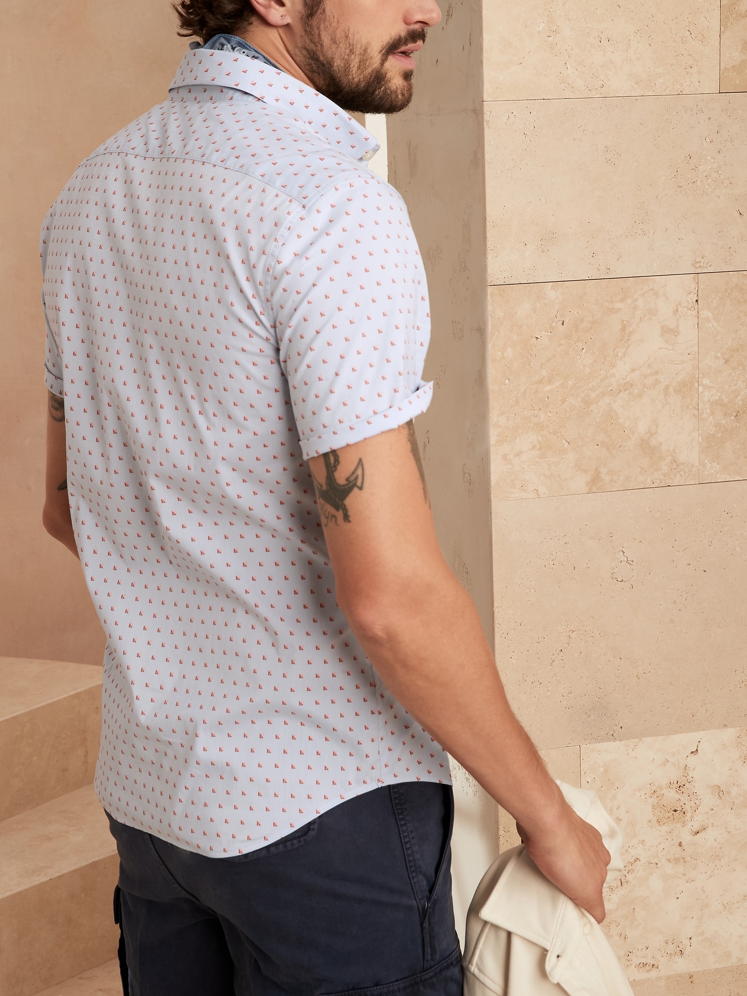 Slim-Fit Tech-Stretch Cotton Shirt 
