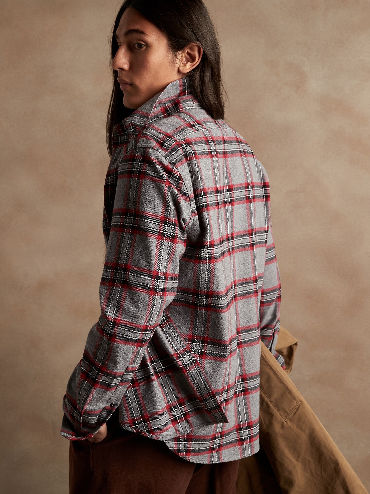 Untucked Standard-Fit Flannel Shirt