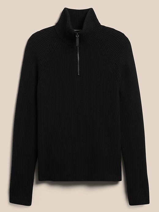 Image number 7 showing, Italian Wool-Blend Half-Zip Sweater
