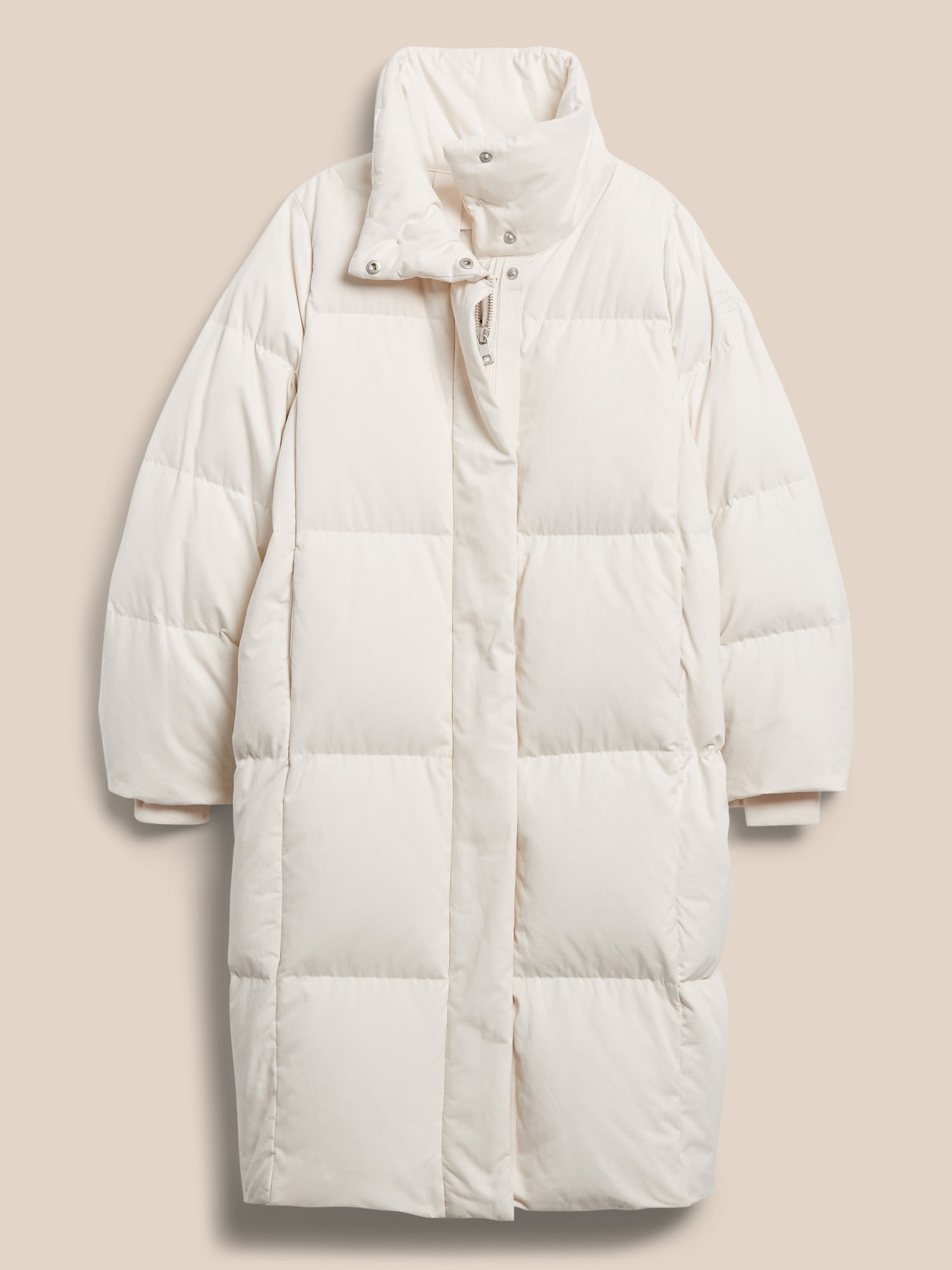 water repellent long puffer jacket