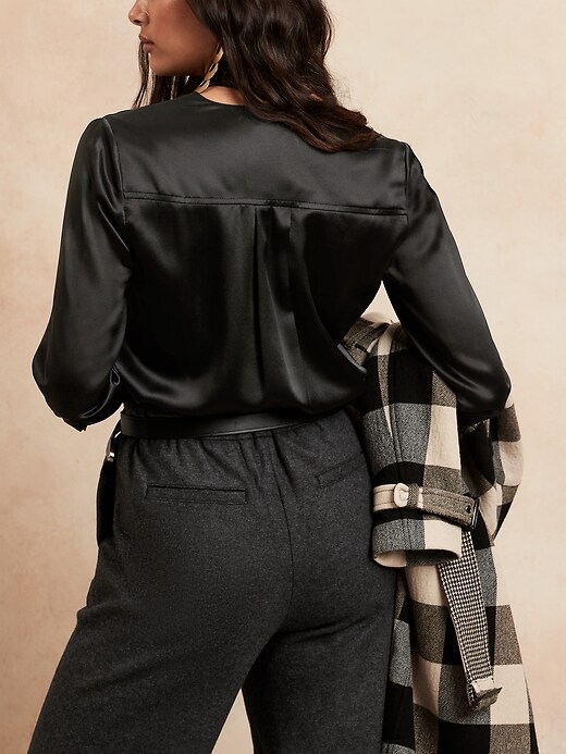 Image number 8 showing, Silk Blouse with Removable Tie