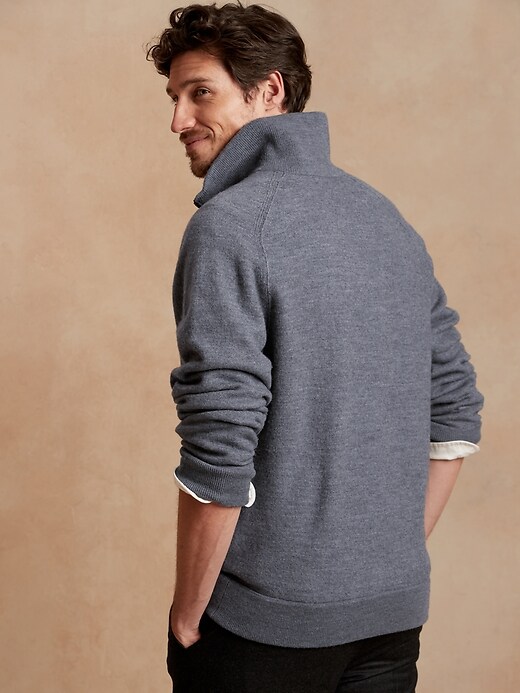 Image number 5 showing, BR SPORT Half-Zip Sweater in Responsible Wool Blend