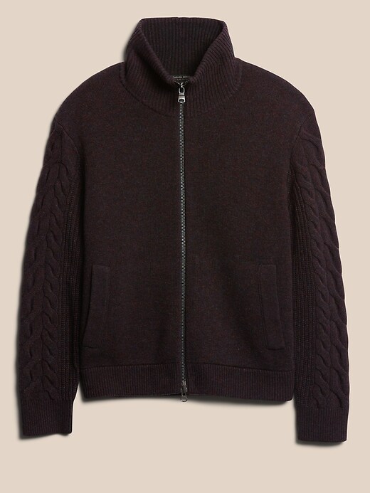 Italian DoubleKnit Sweater Jacket Banana Republic