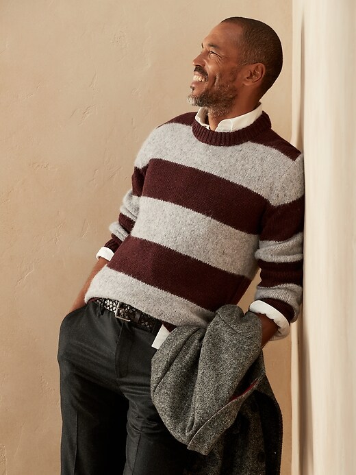 Fuzzy Stripe Sweater Banana Republic