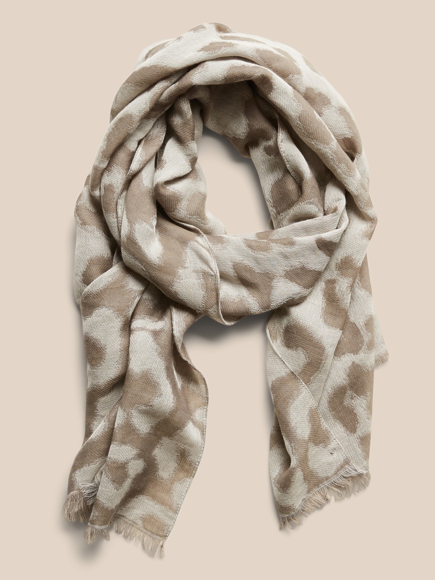 Leopard Wool-Cotton Layering Scarf