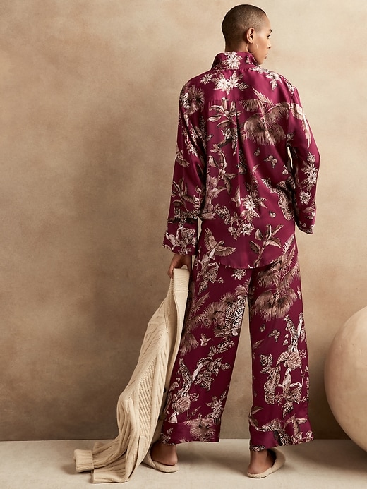Image number 2 showing, Long-Sleeve Satin Pajama Set