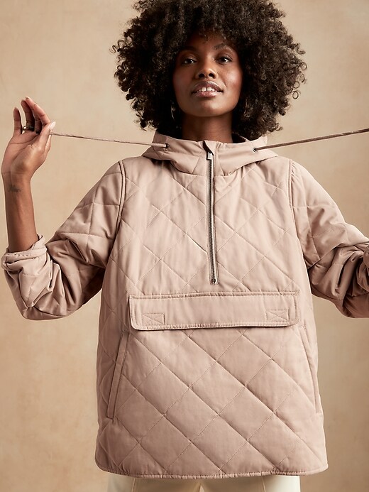 Quilted anorak jacket best sale