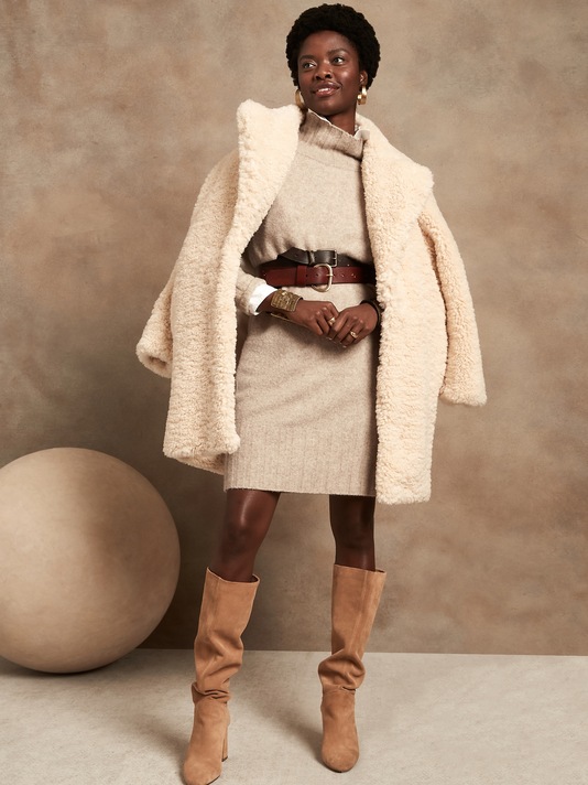 Mock-Neck Sweater Dress