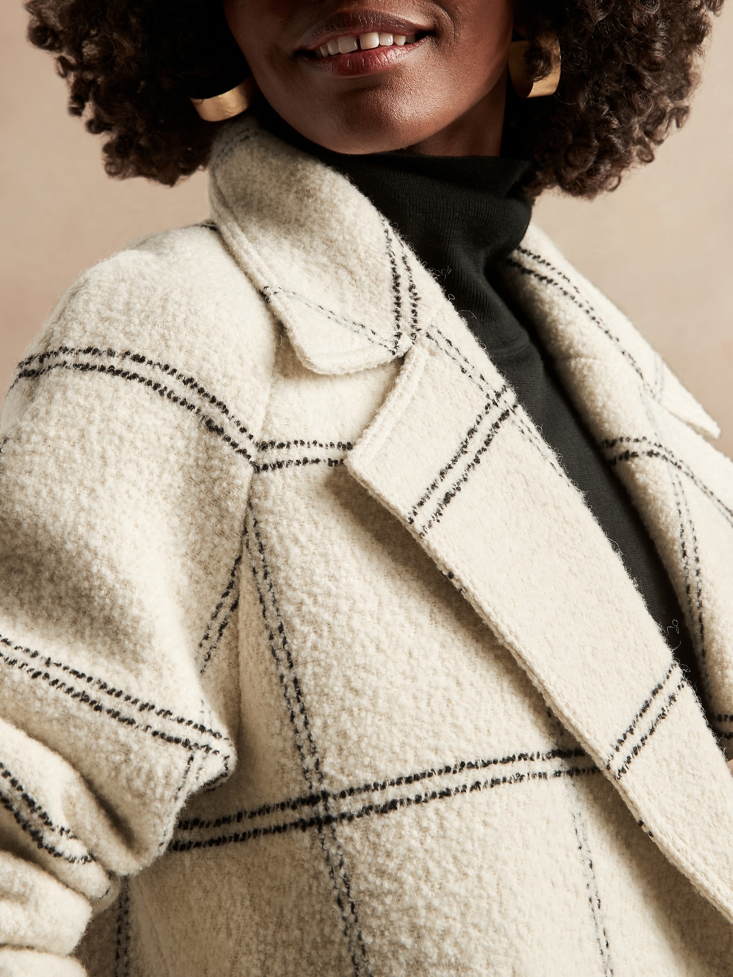 Oversized Italian Bouclé Cocoon Jacket | Banana Republic