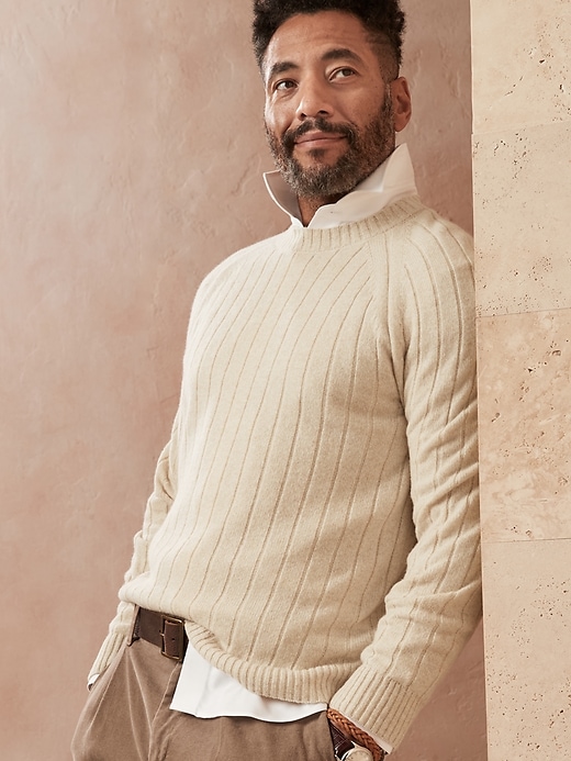 Italian Wool-Blend Crew-Neck Sweater | Banana Republic