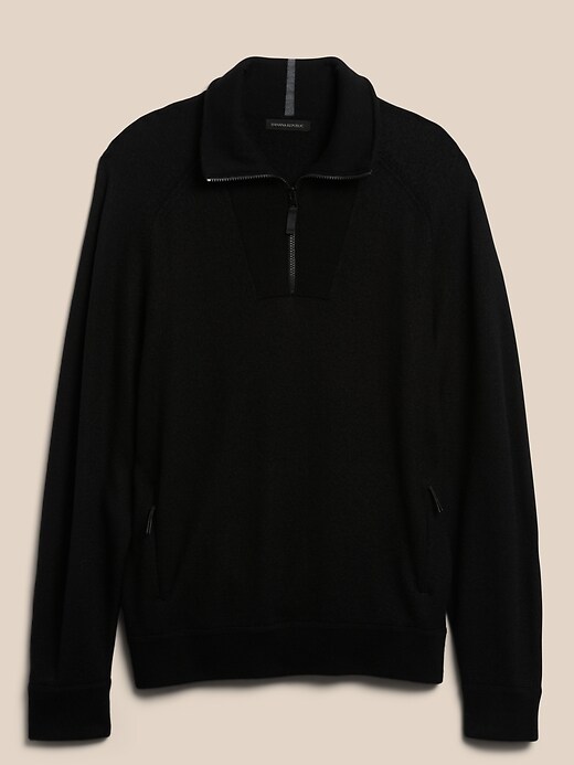Image number 4 showing, BR SPORT Half-Zip Sweater in Responsible Wool Blend