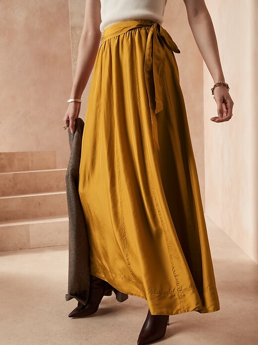 Image number 6 showing, Silk Maxi Skirt