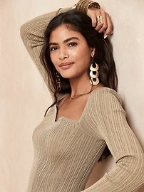 Petite Metallic Sweetheart Sweater 