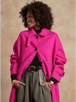 Banana republic pink hot sale wool coat